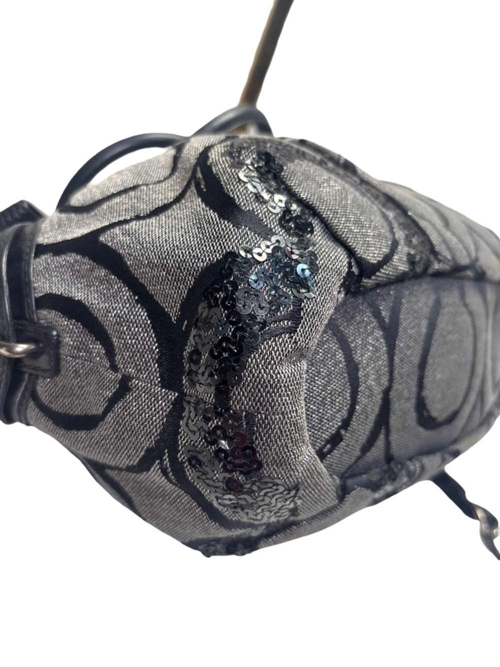 Coach Madison Sofia Lurex & Sequin Black/Gray Crossbody Satchel EUC! - Picture 6 of 10